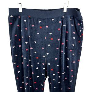 Kate Spade Lip Velour Lounge Pants Women's Size XL